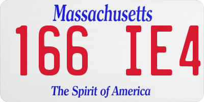 MA license plate 166IE4
