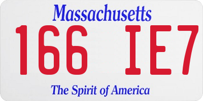 MA license plate 166IE7