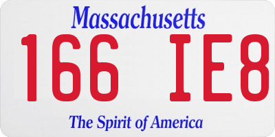 MA license plate 166IE8