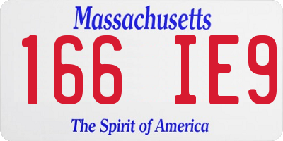 MA license plate 166IE9