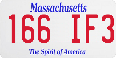 MA license plate 166IF3