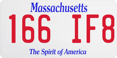 MA license plate 166IF8