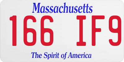 MA license plate 166IF9