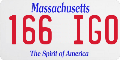MA license plate 166IG0