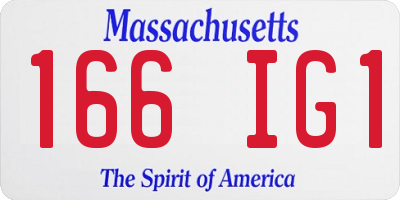 MA license plate 166IG1