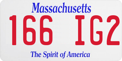 MA license plate 166IG2