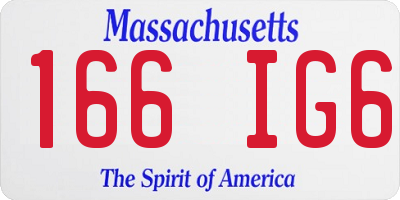 MA license plate 166IG6
