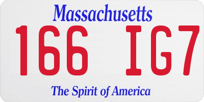 MA license plate 166IG7
