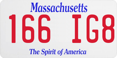MA license plate 166IG8