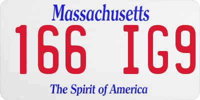 MA license plate 166IG9