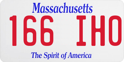 MA license plate 166IH0