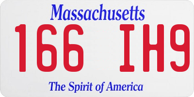 MA license plate 166IH9