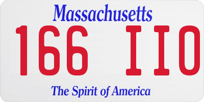 MA license plate 166II0