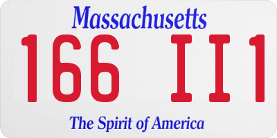 MA license plate 166II1
