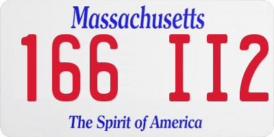 MA license plate 166II2
