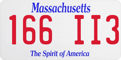 MA license plate 166II3