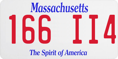 MA license plate 166II4
