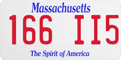 MA license plate 166II5
