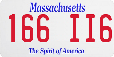 MA license plate 166II6