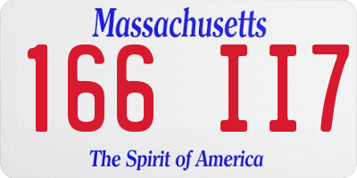 MA license plate 166II7