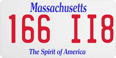 MA license plate 166II8