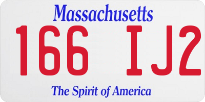 MA license plate 166IJ2
