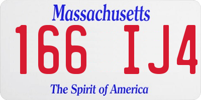 MA license plate 166IJ4