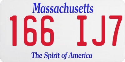 MA license plate 166IJ7