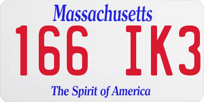MA license plate 166IK3