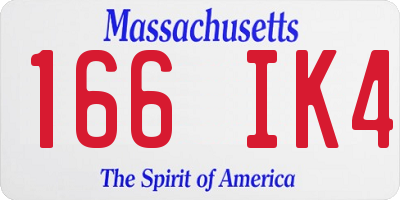 MA license plate 166IK4