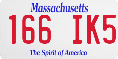 MA license plate 166IK5