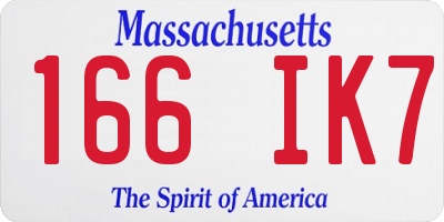 MA license plate 166IK7