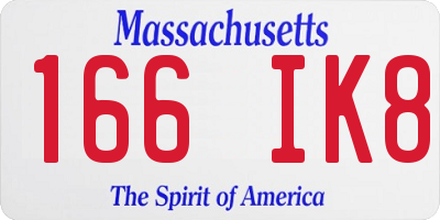 MA license plate 166IK8