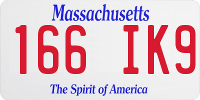 MA license plate 166IK9