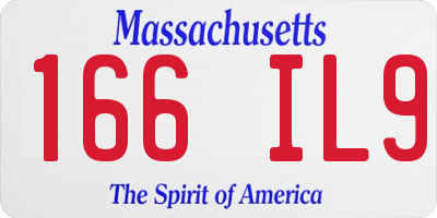 MA license plate 166IL9