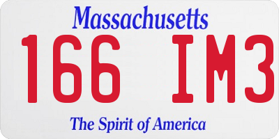 MA license plate 166IM3