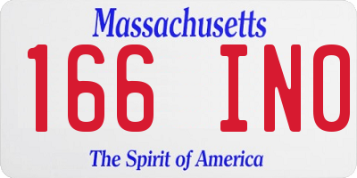 MA license plate 166IN0