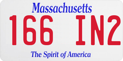 MA license plate 166IN2
