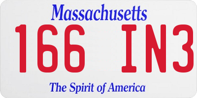 MA license plate 166IN3