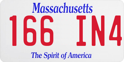 MA license plate 166IN4