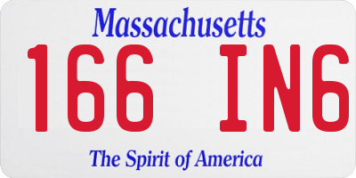 MA license plate 166IN6