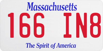 MA license plate 166IN8