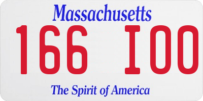 MA license plate 166IO0
