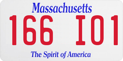 MA license plate 166IO1