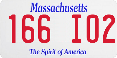MA license plate 166IO2