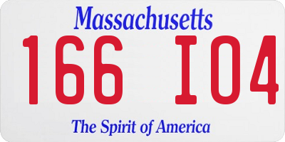 MA license plate 166IO4