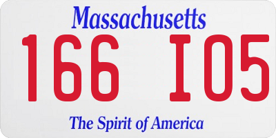 MA license plate 166IO5