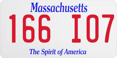 MA license plate 166IO7