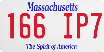 MA license plate 166IP7