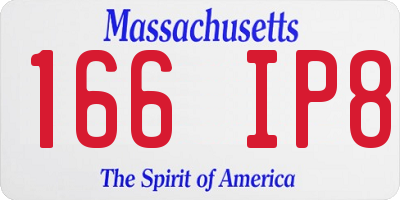 MA license plate 166IP8